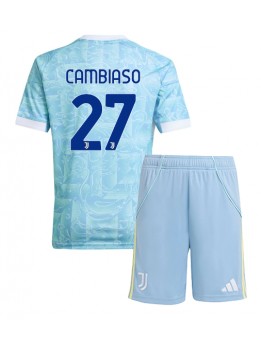 Juventus Andrea Cambiaso #27 Replika Borta Kläder Barn 2025-26 Kortärmad (+ byxor)